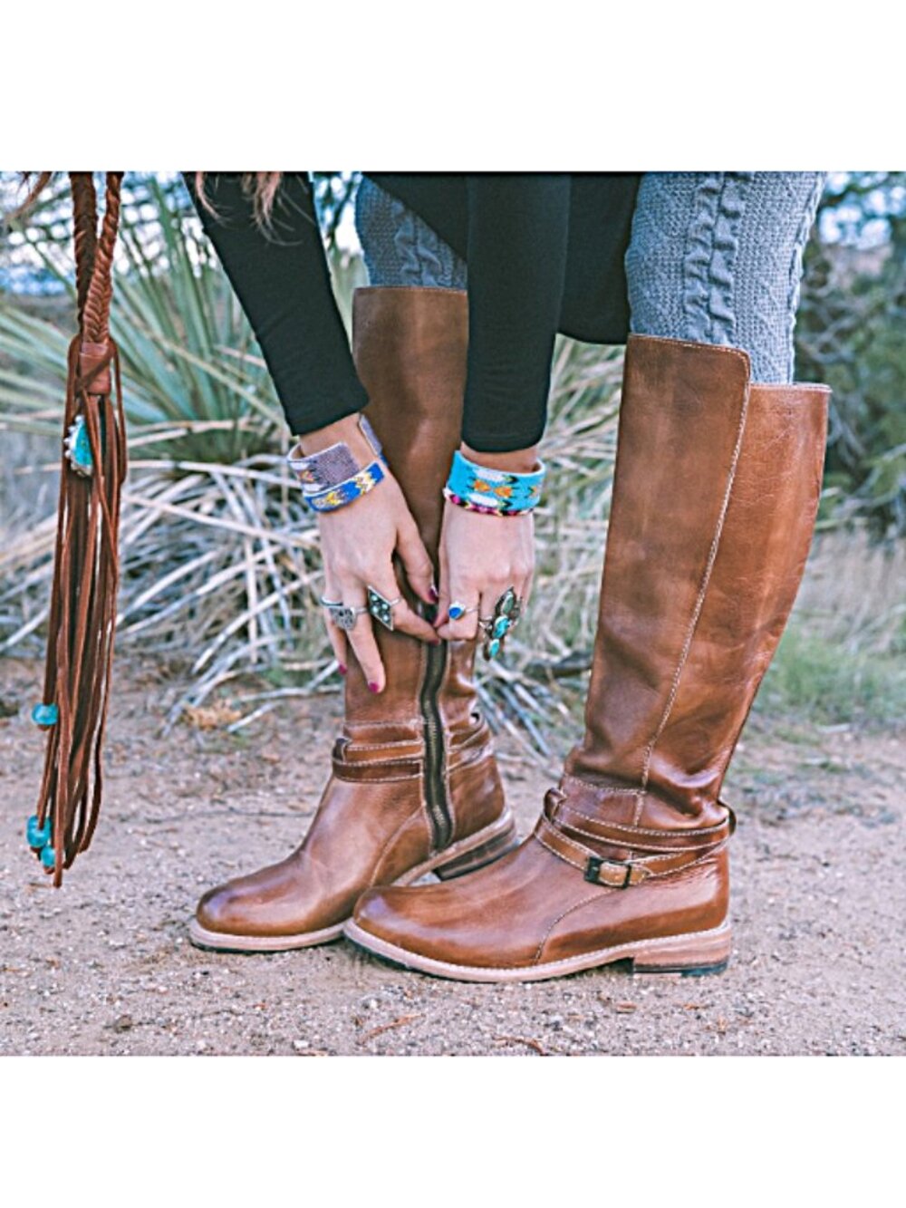 BED/STU Bristol Knee-High Boot Tan Rustic